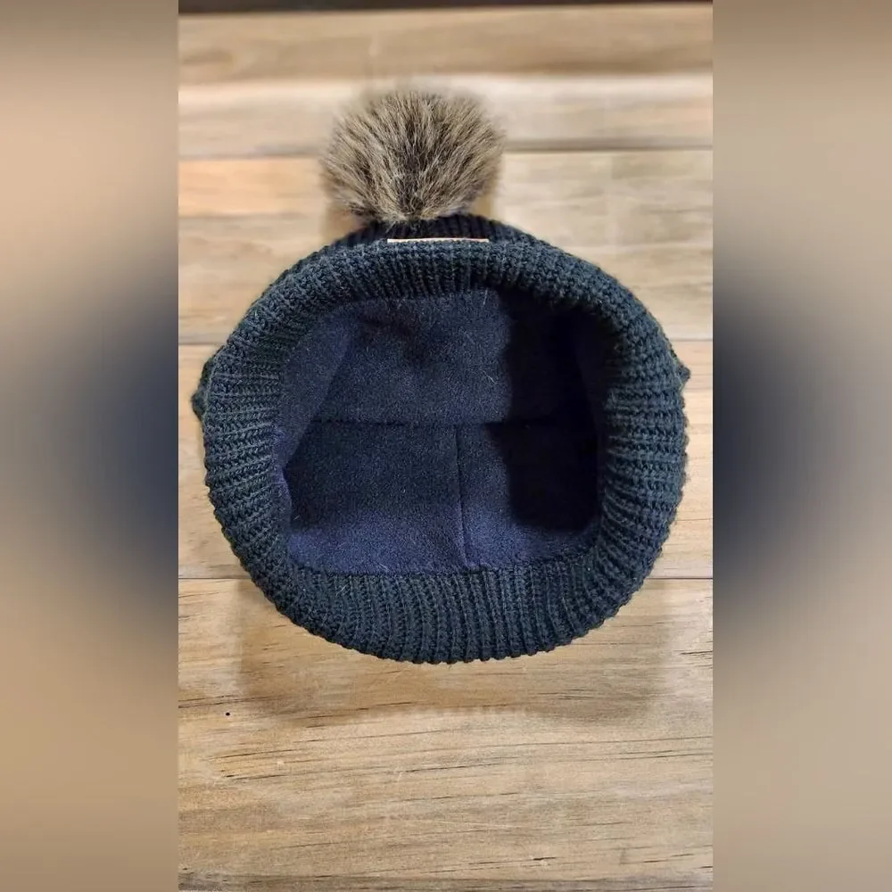 Carhartt Black Knit Pom-Pom Beanie Hat